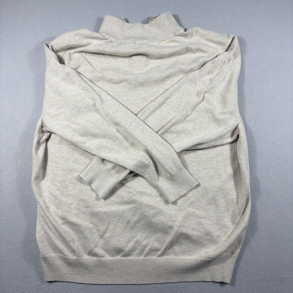 Roundtree & Yorke Mens XXL Beige Sweater 1/4 Zip Pullover Cotton Blend Heather - Picture 5 of 8
